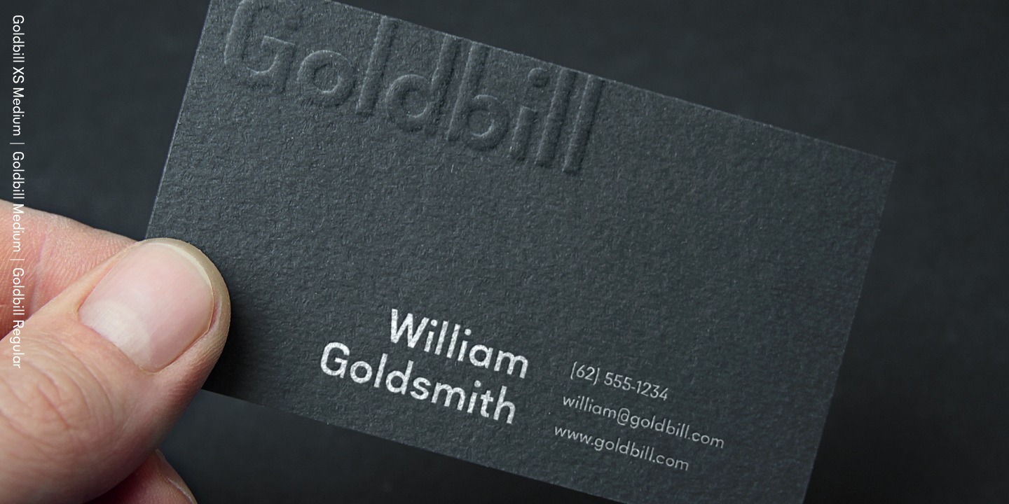 Ejemplo de fuente Goldbill XS Medium Italic